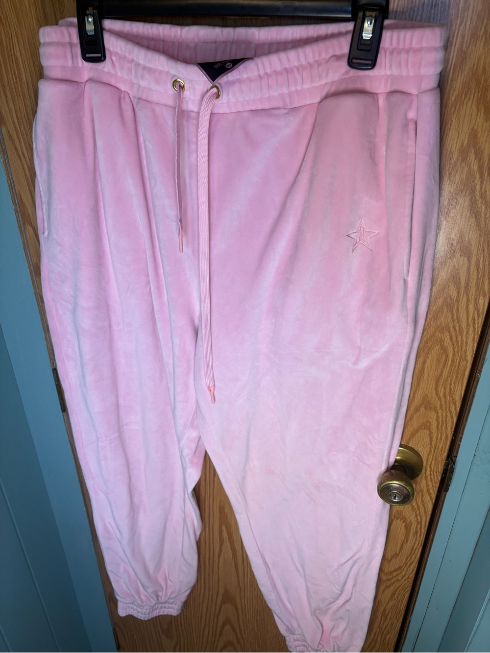 Jeffree Star Pink Velour Jogger Pant